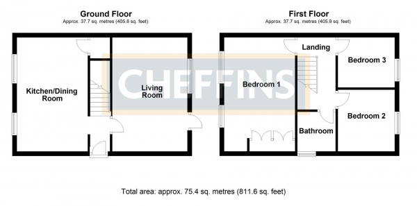 Floor Plan Image for 3 Bedroom Semi-Detached House for Sale in Icknield Close, Cheveley