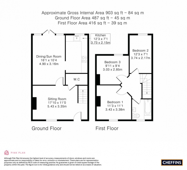 Floor Plan Image for 3 Bedroom Terraced House for Sale in Dalham Road, Moulton