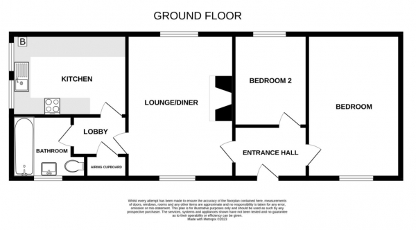 Floor Plan Image for 2 Bedroom Cottage for Sale in Cheveley Park, Cheveley