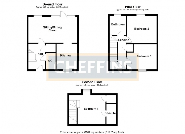 Floor Plan for 3 Bedroom Terraced House to Rent in Bunbury Terrace, All Saints Road, Newmarket, CB8, 8FL - £346 pw | £1500 pcm