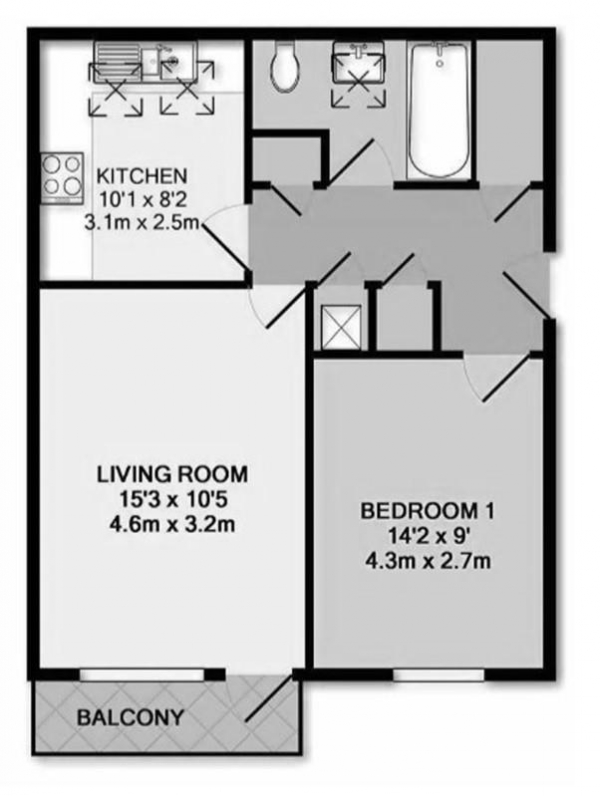 Floor Plan Image for 1 Bedroom Apartment for Sale in George Lambton Avenue, Newmarket