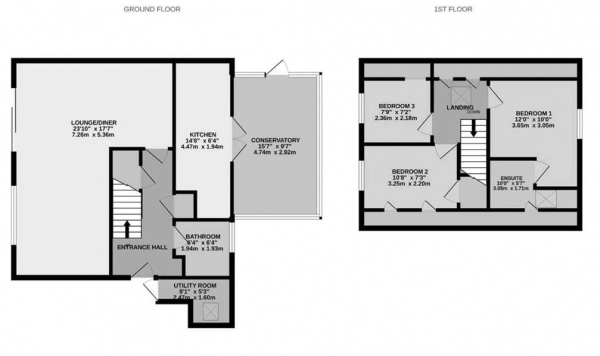 Floor Plan Image for 3 Bedroom Detached House for Sale in Tharp Way, Chippenham