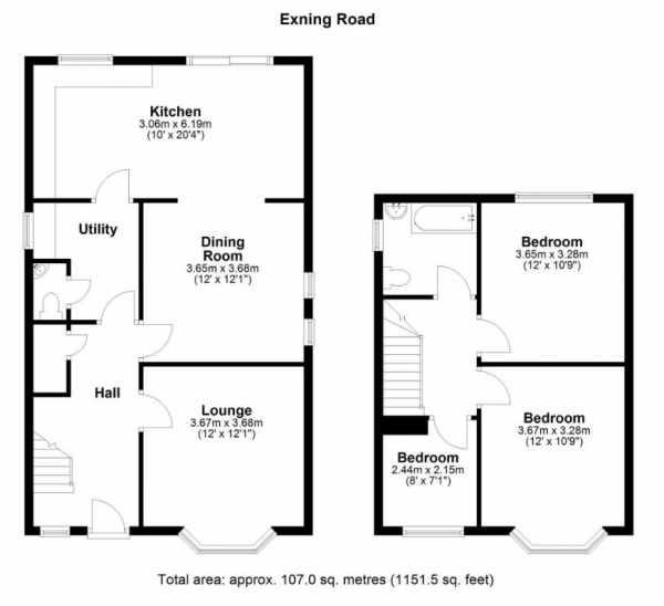 Floor Plan Image for 3 Bedroom Detached House for Sale in Exning Road, Newmarket