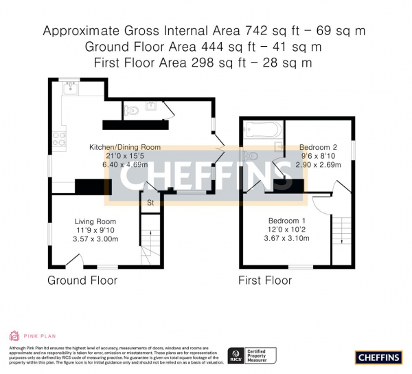 Floor Plan Image for 2 Bedroom Cottage for Sale in Pound Green, Cowlinge