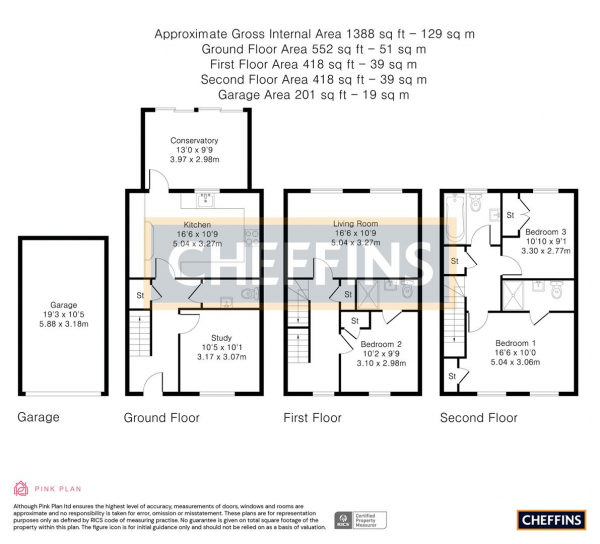 Floor Plan Image for 4 Bedroom Town House for Sale in Morello Chase, Soham