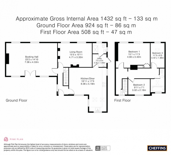 Floor Plan Image for 3 Bedroom Detached House to Rent in London Road, Six Mile Bottom