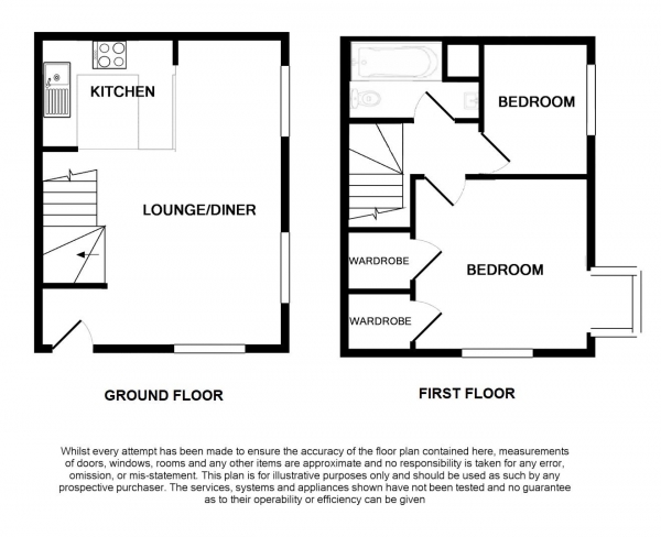 Floor Plan Image for 2 Bedroom Terraced House for Sale in Bayfield Drive, Burwell