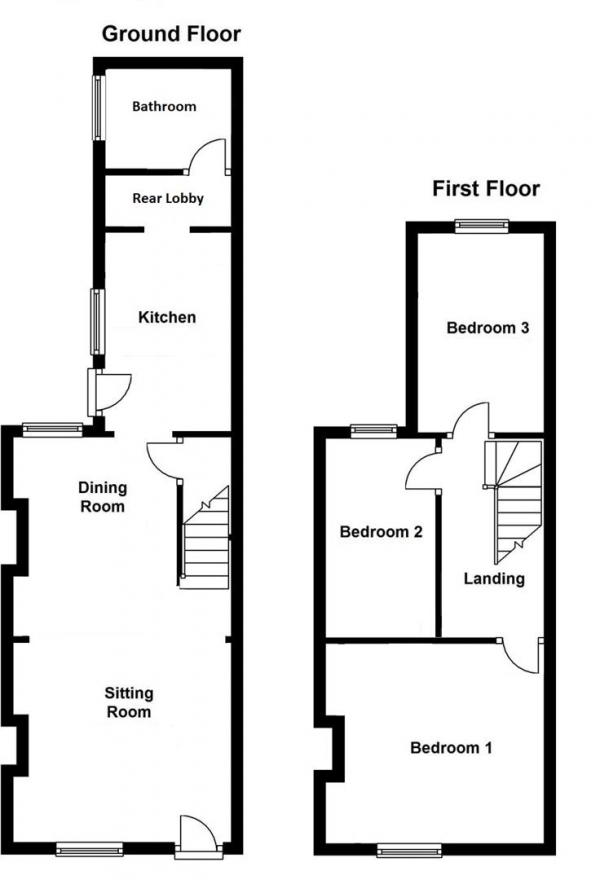 Floor Plan Image for 3 Bedroom Terraced House for Sale in Exeter Road, Newmarket