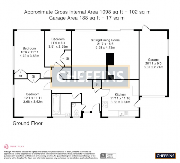 Floor Plan Image for 3 Bedroom Detached Bungalow for Sale in Stetchworth Road, Woodditton