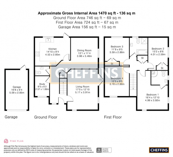 Floor Plan Image for 4 Bedroom Detached House for Sale in Riverside Walk, Moulton