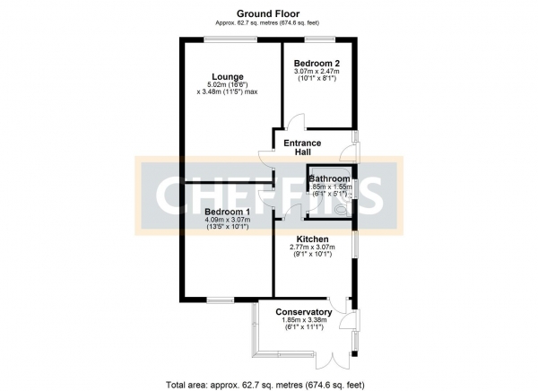 Floor Plan Image for 2 Bedroom Semi-Detached Bungalow for Sale in Moulton Avenue, Kentford