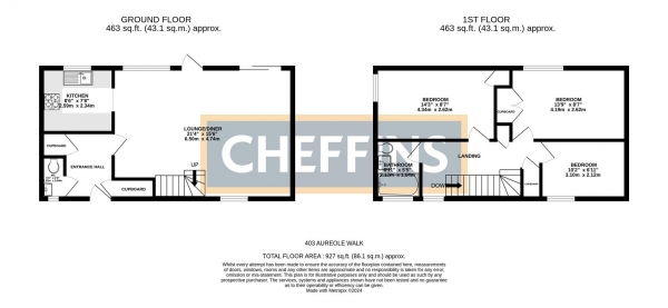 Floor Plan Image for 3 Bedroom End of Terrace House for Sale in Aureole Walk, Newmarket