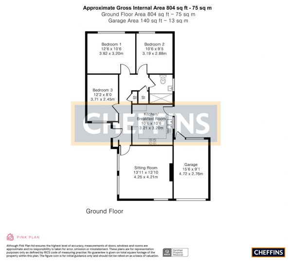 Floor Plan Image for 3 Bedroom Detached Bungalow for Sale in Strollers Way, Stetchworth