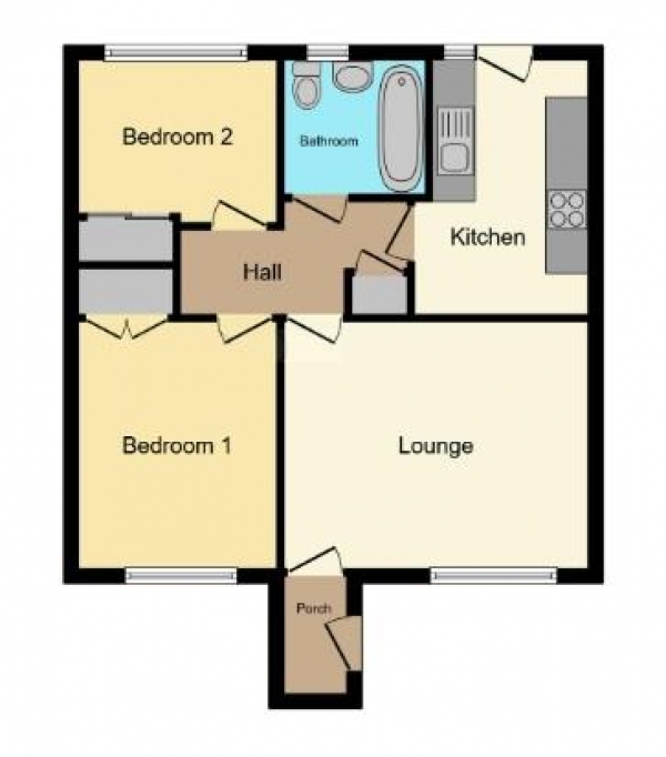 Floor Plan Image for 2 Bedroom Semi-Detached Bungalow for Sale in Bluebell Walk, Soham