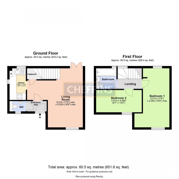 Floor Plan Image for 2 Bedroom Semi-Detached House to Rent in Vinery Way, Cambridge