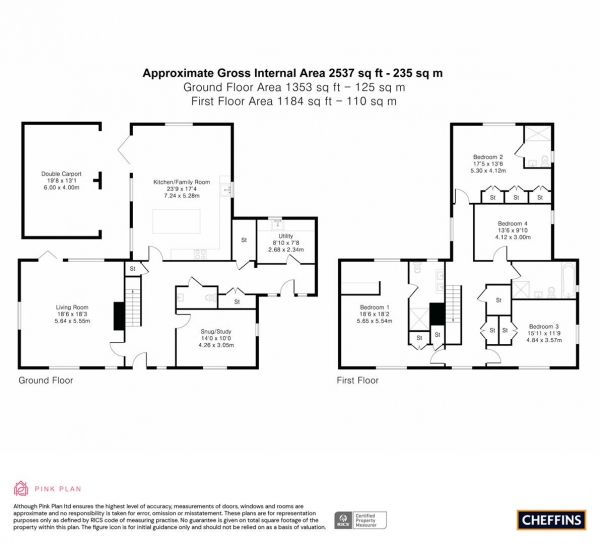 Floor Plan Image for 4 Bedroom Property to Rent in Middle Green, Higham, Bury St. Edmunds