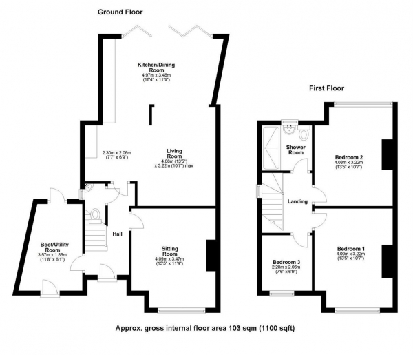 Floor Plan Image for 3 Bedroom Semi-Detached House for Sale in Ashley Road, Newmarket