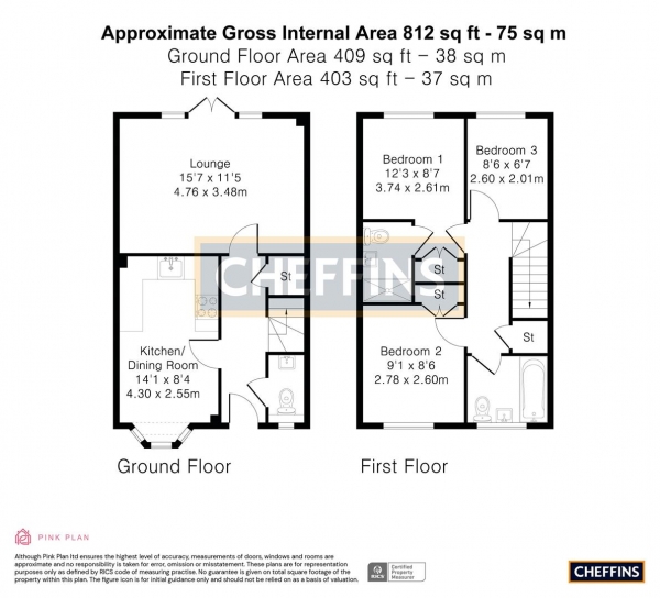 Floor Plan Image for 3 Bedroom Terraced House for Sale in Yarrow Walk, Red Lodge