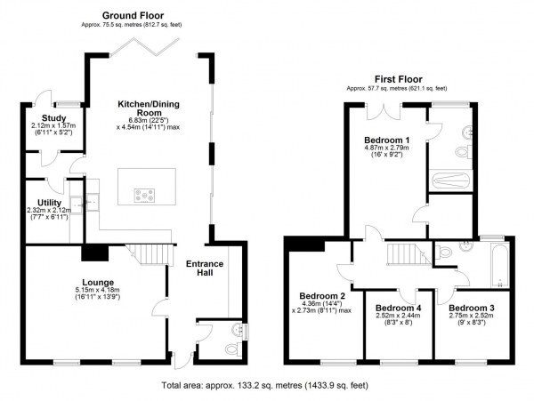 Floor Plan Image for 4 Bedroom Semi-Detached House for Sale in Cheveley Road, Saxon Street