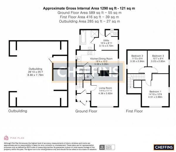 Floor Plan Image for 3 Bedroom Detached House for Sale in Cowlinge, Newmarket