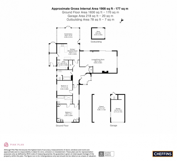 Floor Plan Image for 2 Bedroom Detached Bungalow for Sale in Stretton Avenue, Newmarket