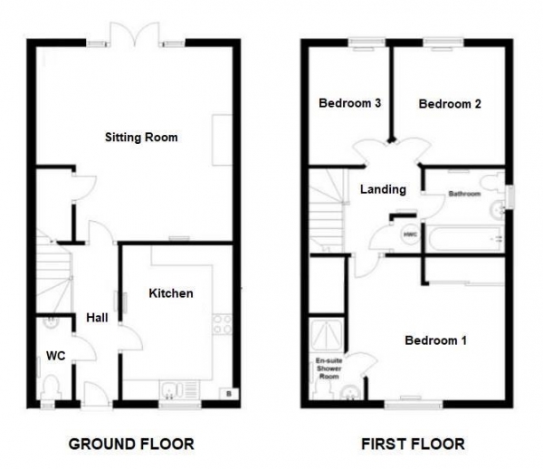 Floor Plan Image for 3 Bedroom Property to Rent in Railway Close, Burwell, Cambridge