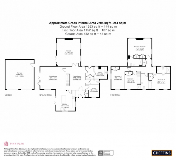 Floor Plan Image for 4 Bedroom Detached House to Rent in Middle Green, Higham, Bury St. Edmunds