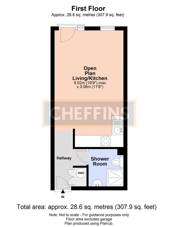 Floor Plan Image for Studio to Rent in Roman House, Severn Place, Cambridge