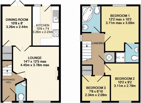 Floor Plan Image for 3 Bedroom End of Terrace House for Sale in Heasman Close, Newmarket