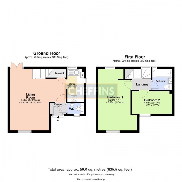 Floor Plan Image for 2 Bedroom Semi-Detached House to Rent in Vinery Way, Cambridge