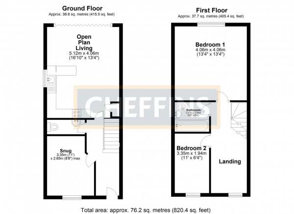 Floor Plan Image for 2 Bedroom Semi-Detached House for Sale in Station Road, Kennett