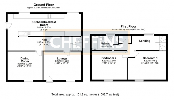 Floor Plan Image for 2 Bedroom Detached House for Sale in Hythe Lane, Burwell