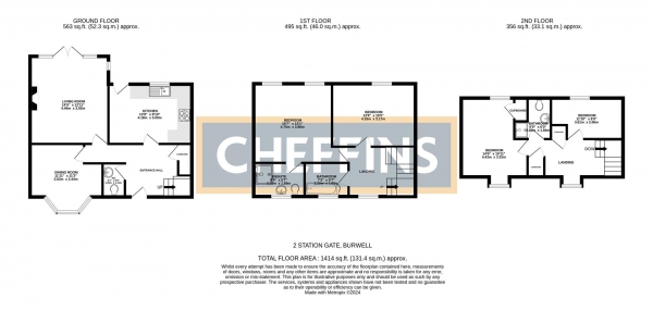 Floor Plan Image for 4 Bedroom Semi-Detached House to Rent in Station Gate, Burwell, Cambridgeshire