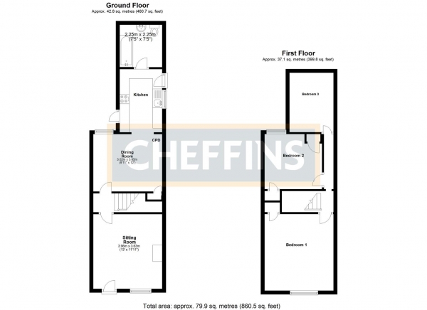 Floor Plan Image for 3 Bedroom Terraced House to Rent in Lowther Street, Newmarket