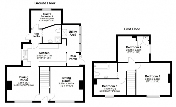 Floor Plan Image for 4 Bedroom Detached House for Sale in Mereside, Soham