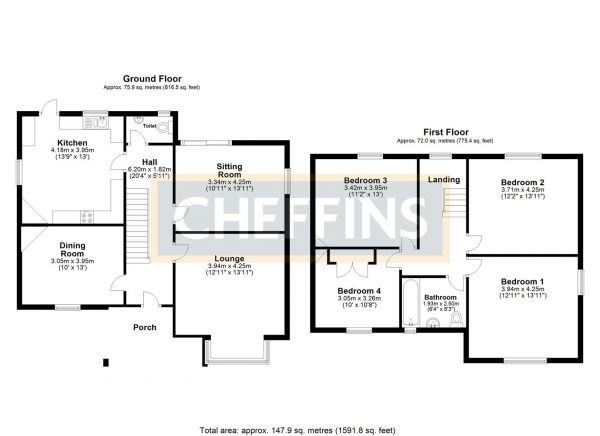 Floor Plan Image for 4 Bedroom Detached House for Sale in Exning Road, Newmarket