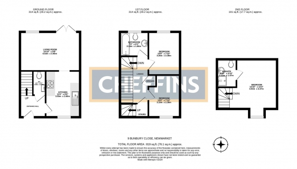 Floor Plan Image for 3 Bedroom Detached House to Rent in Bunbury Terrace, Newmarket