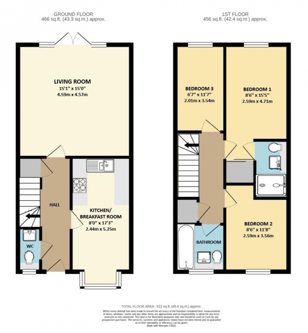 Floor Plan Image for 3 Bedroom Semi-Detached House for Sale in Burdock Road, Red Lodge