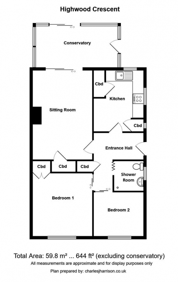 Floor Plan Image for 2 Bedroom Semi-Detached Bungalow for Sale in Highwood Crescent, Gazeley