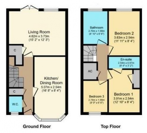 Floor Plan Image for 3 Bedroom End of Terrace House for Sale in Burdock Road, Red Lodge