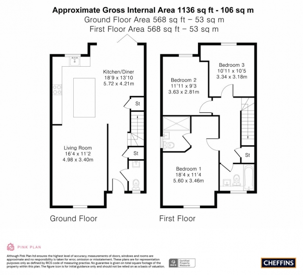 Floor Plan Image for 3 Bedroom Semi-Detached House for Sale in London Road, Six Mile Bottom