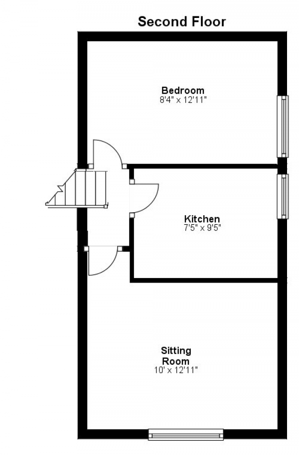 Floor Plan Image for 1 Bedroom Maisonette for Sale in Leather Lane, Haverhill