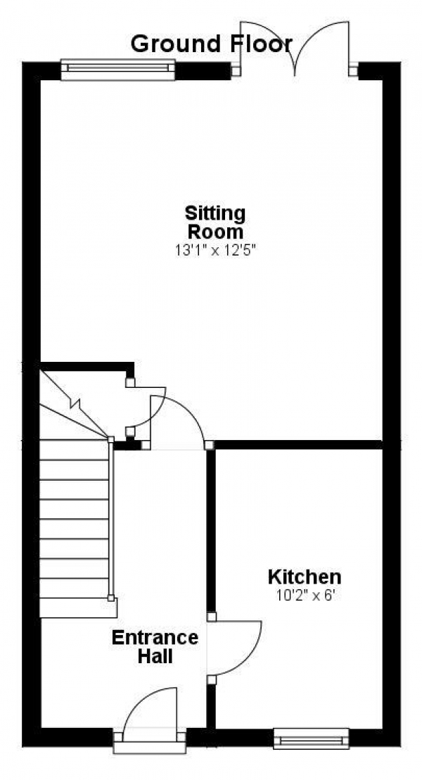 Floor Plan Image for 2 Bedroom Property to Rent in Henderson Close, Haverhill