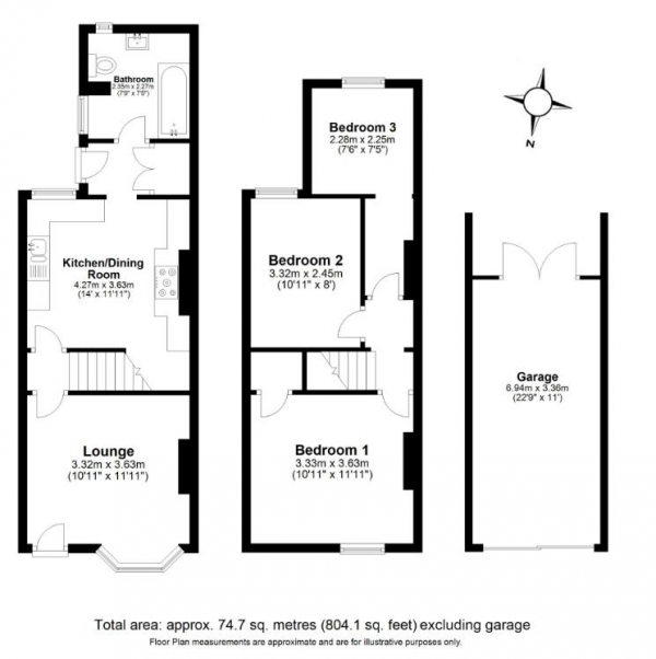 Floor Plan Image for 3 Bedroom Property for Sale in Recreation Road, Haverhill