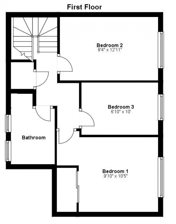 Floor Plan Image for 3 Bedroom Property for Sale in Butley Court, Haverhill