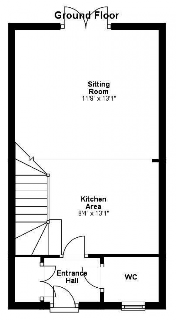 Floor Plan Image for 2 Bedroom End of Terrace House for Sale in Darwin Walk, Withersfield, Haverhill