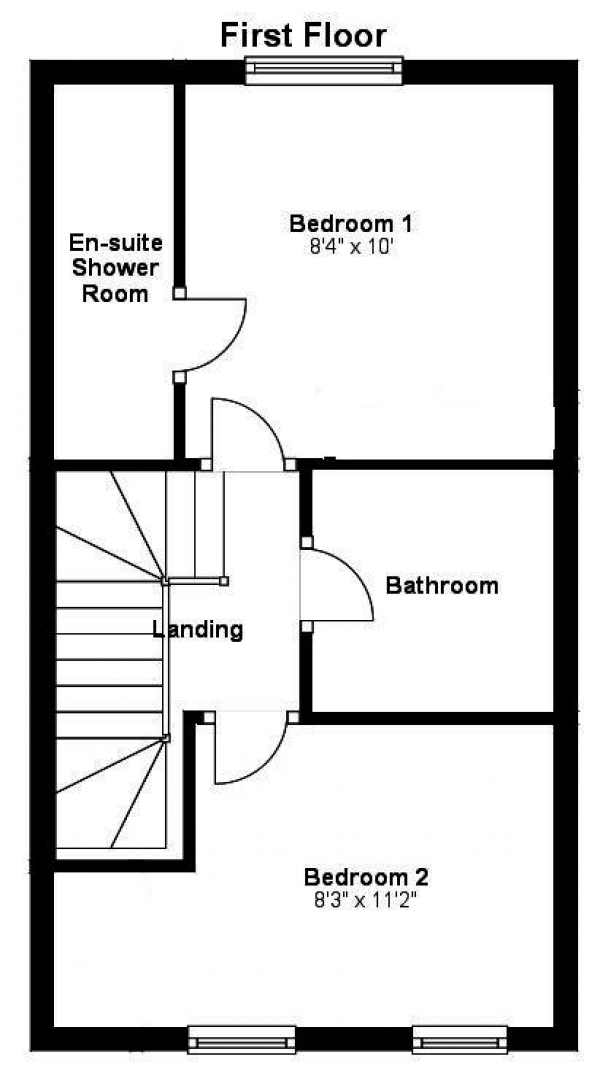 Floor Plan Image for 2 Bedroom End of Terrace House for Sale in Darwin Walk, Withersfield, Haverhill