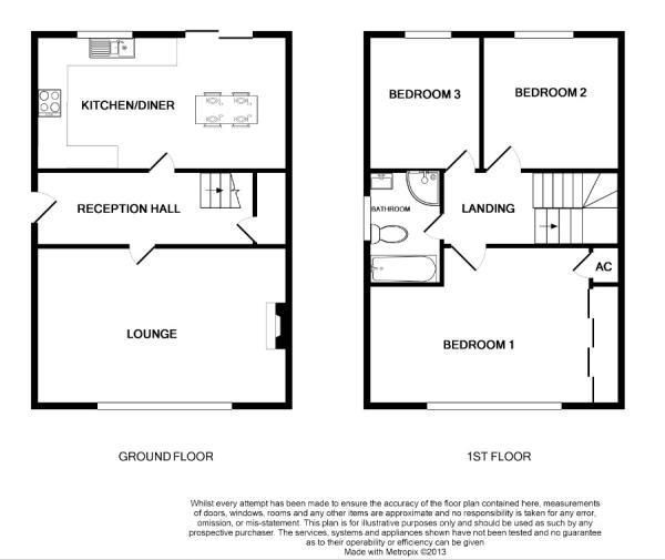 Floor Plan Image for 3 Bedroom Semi-Detached House for Sale in Westward Deals, Kedington, Haverhill