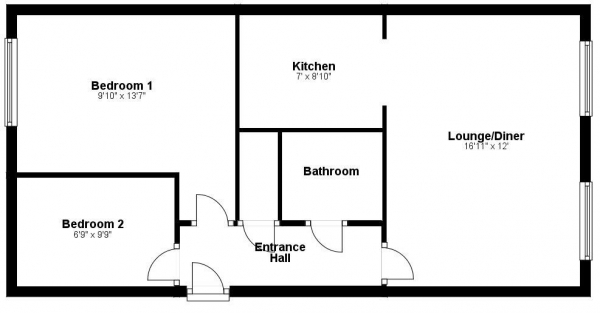 Floor Plan Image for 2 Bedroom Flat for Sale in Camps Road, Haverhill