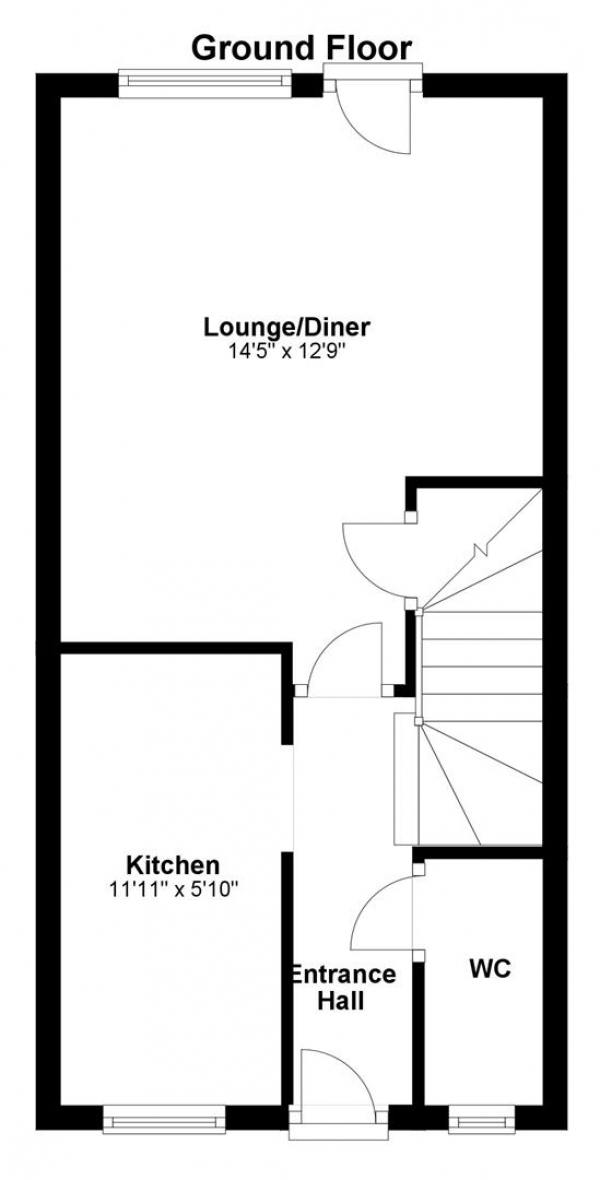 Floor Plan Image for 2 Bedroom Terraced House for Sale in Bellings Road, Haverhill